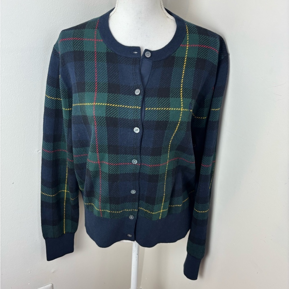 Polo Ralph Lauren Tartan Plaid Wool Cardigan Size XL - Picture 2 of 9